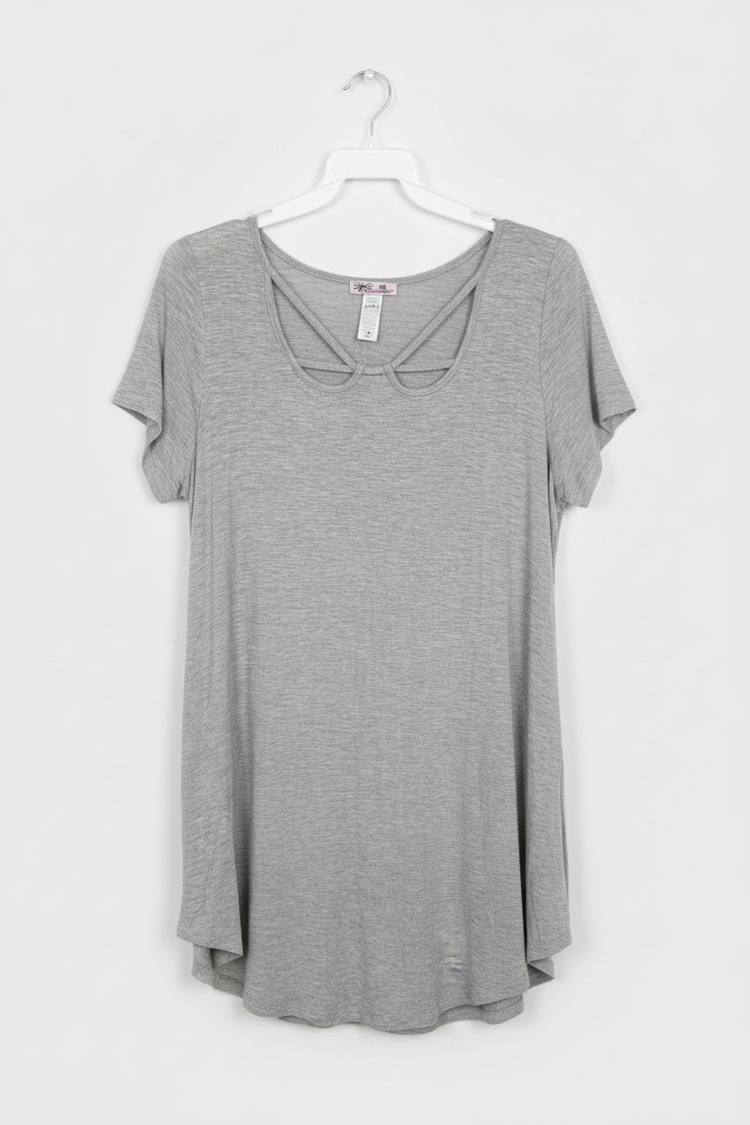 Grey Criss Cross Top
